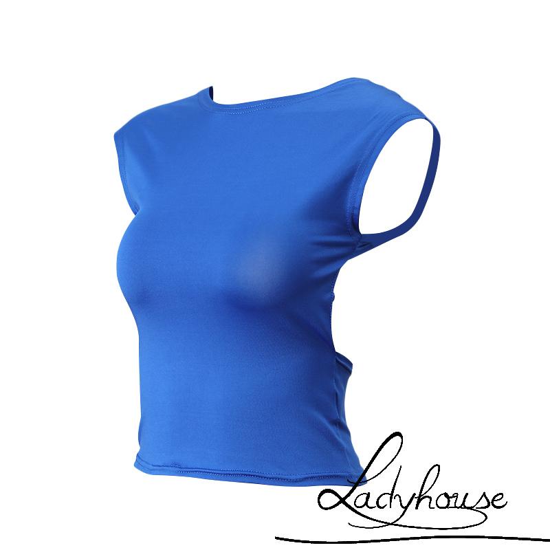 Áo Thun Crop Top Tay Ngắn Màu Trơn Hai Mặt Trước Sau Thời Trang Cho Nữ