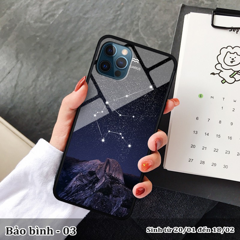 Ốp kính iPhone 12 Pro Max in cung hoàng đạo