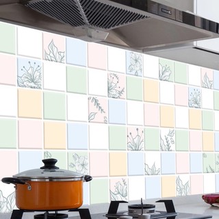 DECAL 1m x 60cm dán bếp tráng nhôm gạch hoa tông màu tươi