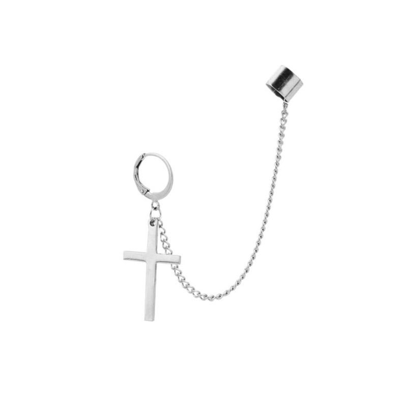 Khuyên tai kẹp vành gắn ngôi sao/thánh giá độc đáo