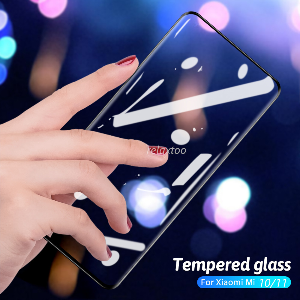 9H Curved Surface Glass For Xiomi Xiaomi Mi 10 11 mi11 mi10 Ultra Pro 10ultra mi10ultra 5G Full Cover Screen Protector Tempered Glass Protective Film For Xiaomi mi 11 Miếng dán kính cường lực bảo vệ toàn màn hình