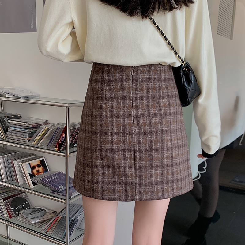 Chân váy chữ A SUXI lưng cao màu thời trang cho nữ