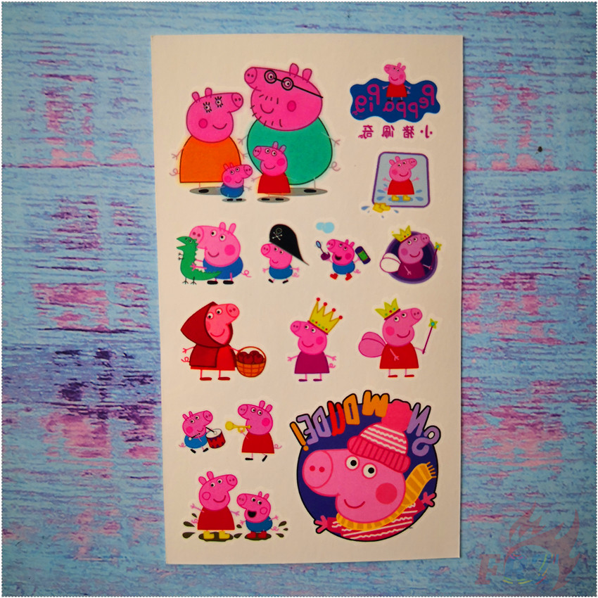 Tấm Hình Xăm Dán Tạm Thời Mini Chống Thấm Nước Họa Tiết Heo Hoạt Hình Dễ Thương