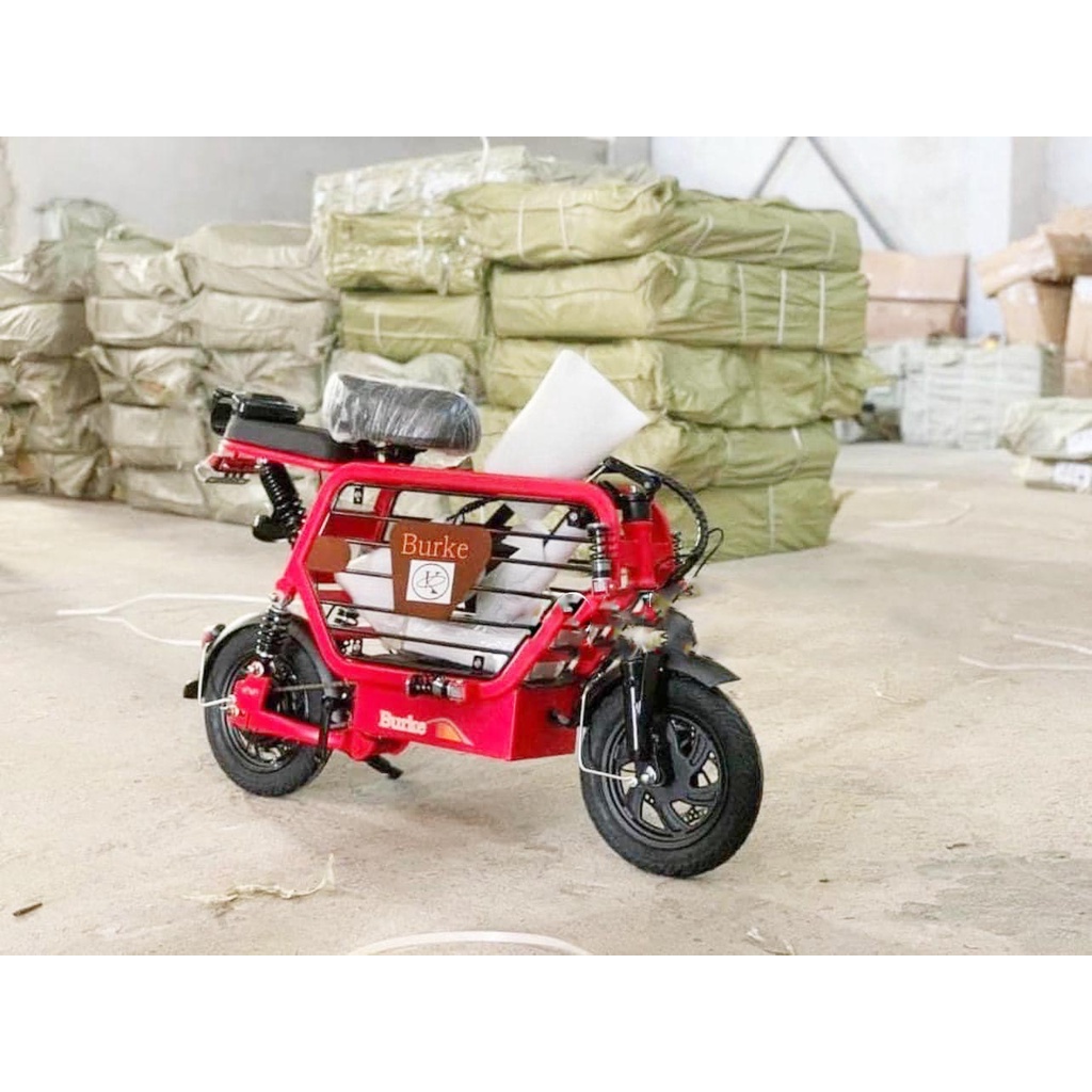 Xe điện Mini Burke - 50-60km 1 lần sạc 350W - Pin 48V 15Ah - Vận tốc tối đa 25-38km/h xe đạp điện Mini Burke
