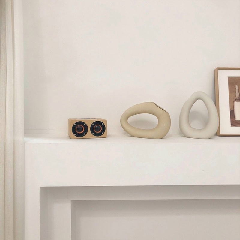 Loa nghe nhạc, loa bluetooth vân gỗ phong cách Bắc Âu - Decor nhà Sò
