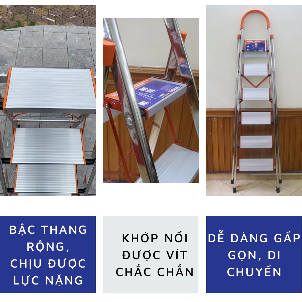 Thang ghế chữ a có tay vịn Ameca AMG-6IN, chiều cao sử dụng 145cm, bảo hành chính hãng 18 tháng, giao hỏa tốc HN