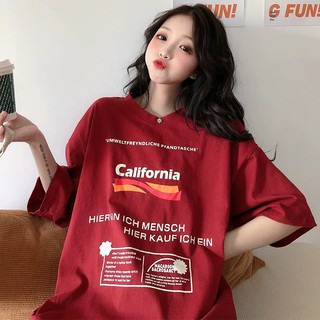 Áo Thun Nữ Tay Lỡ Form Rộng FreeSize dưới 70kg In Hình California Cực Cá Tính - Kèm Quà Tặng