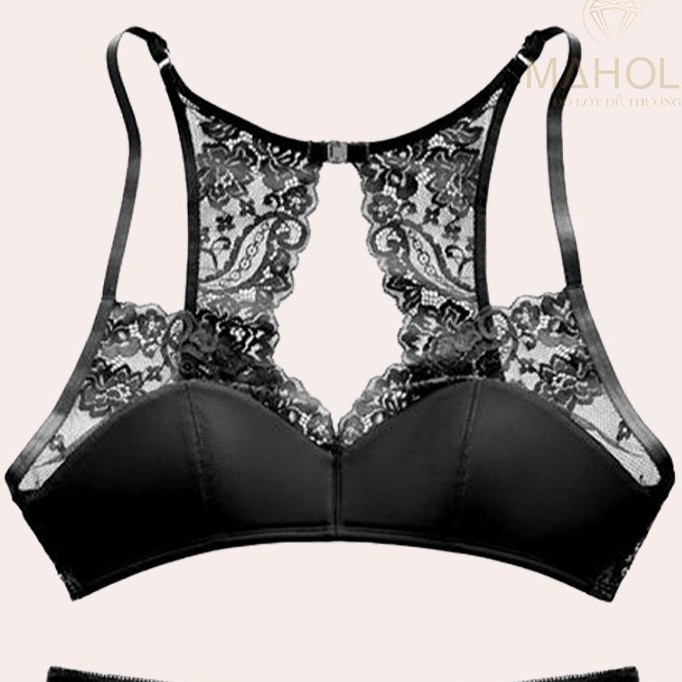Áo lót ren có mút đệm ngực màu trơn dành cho nữ_Mahola_ZHM55