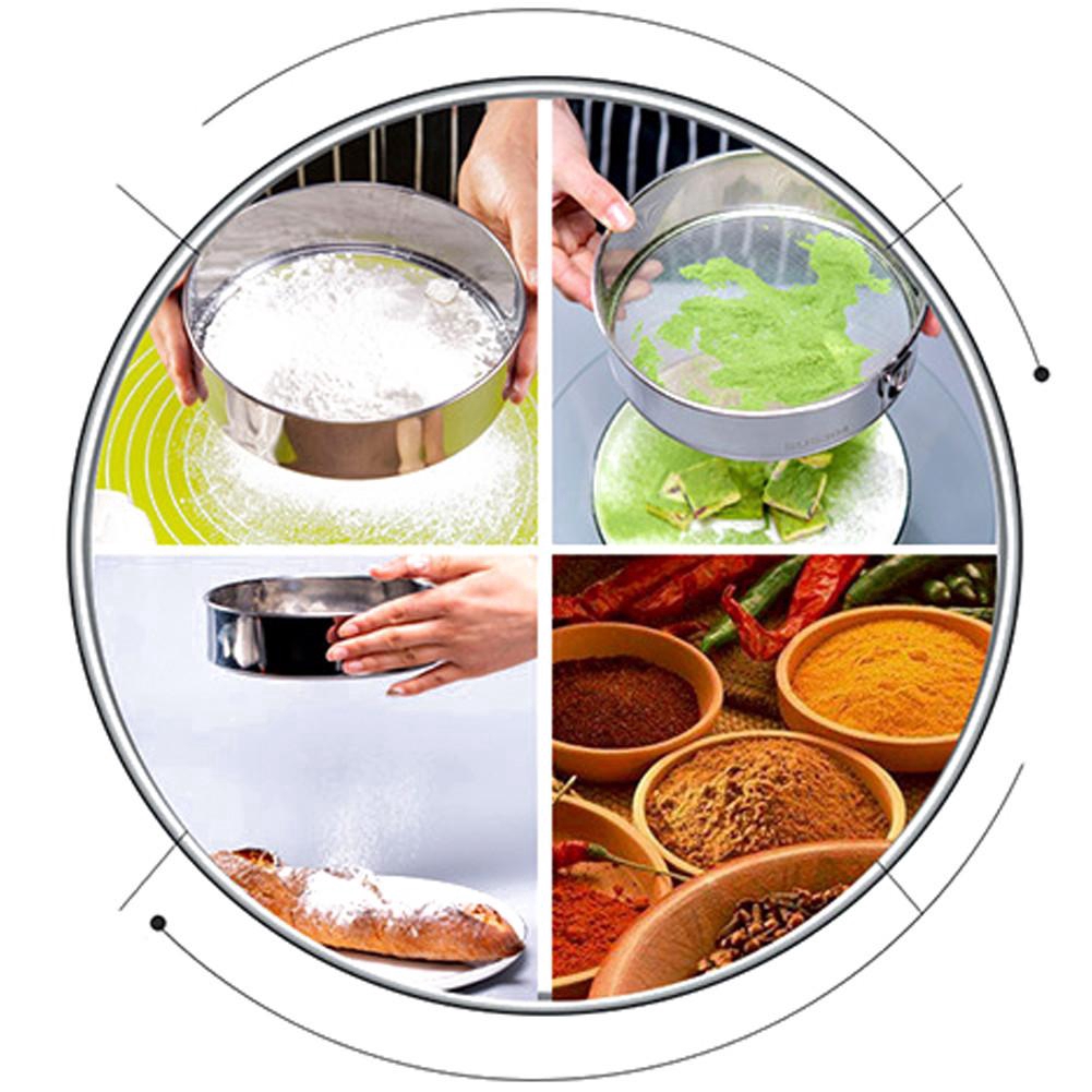 Dụng cụ lưới rây bột bằng thép không gỉ tiện lợi
