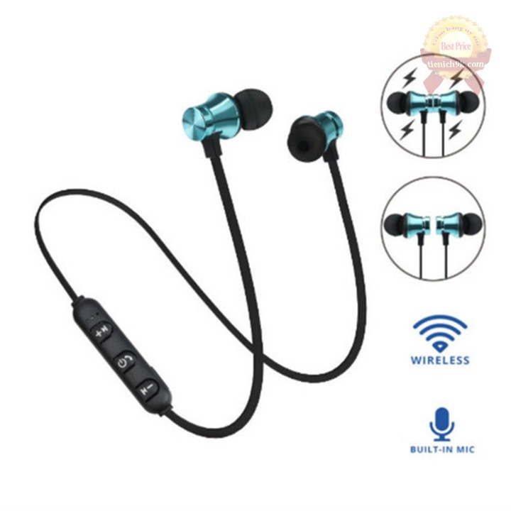 Tai nghe không dây in-ear nhét tai kèm mic Bluetooth 4.2 thể thao nam châm dính Xt11