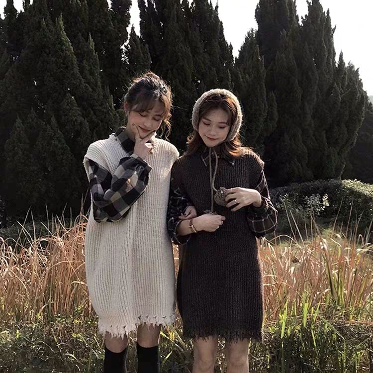 [LININ] Áo Sweater Dệt Kim Không Tay Phong Cách Hàn Quốc Thời Trang Mùa Thu Mới Dành Cho Nữ