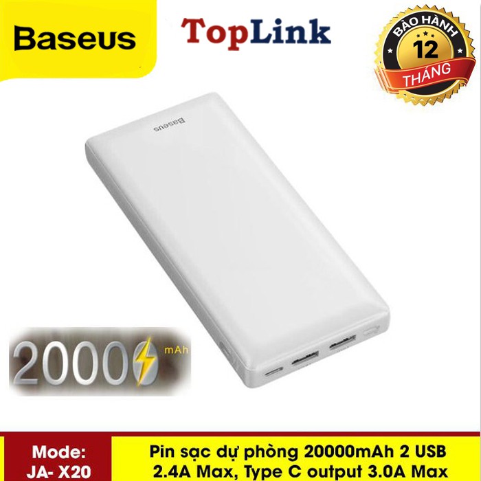 Pin Sạc Dự Phòng X20 JA Dung Lượng 20000mah Fast Charge Cho Smartphone/ Tablet ( 5V/3A,