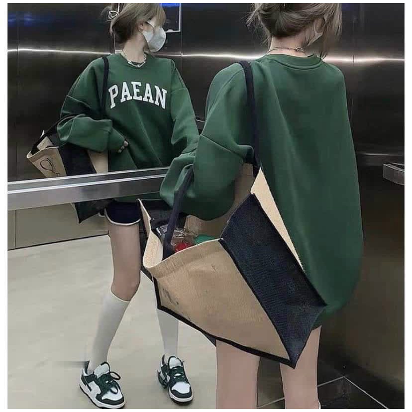 Áo Khoác Hoodie Không Nón PAEAN Vải Nỉ Phong Cách Ulzzang Hàn Quốc Hot Trend Mới