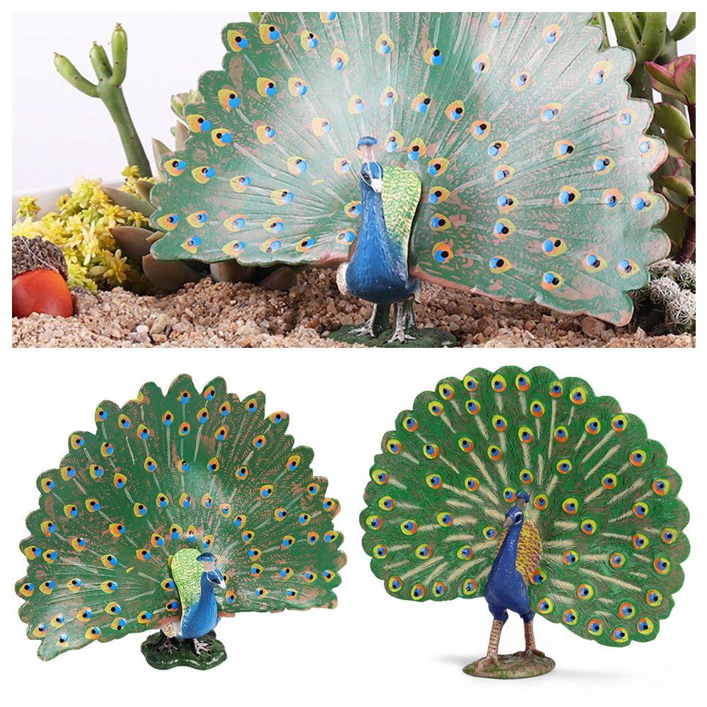 Mô Hình Chim Công Cầu Vồng Sống Động Như Thật Dùng Trang Trí Tiểu Cảnh