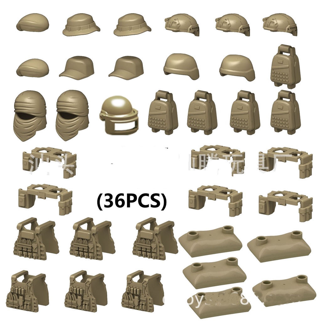 COMBO 36 Món Trang Bị Tổng Hợp Dành Cho Lính Chiến Đấu Bộ Binh NO.1353 - Đồ Chơi Lắp Ráp MOC Army