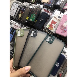 Iphone 11 Ốp lưng viền màu lưng nhám
