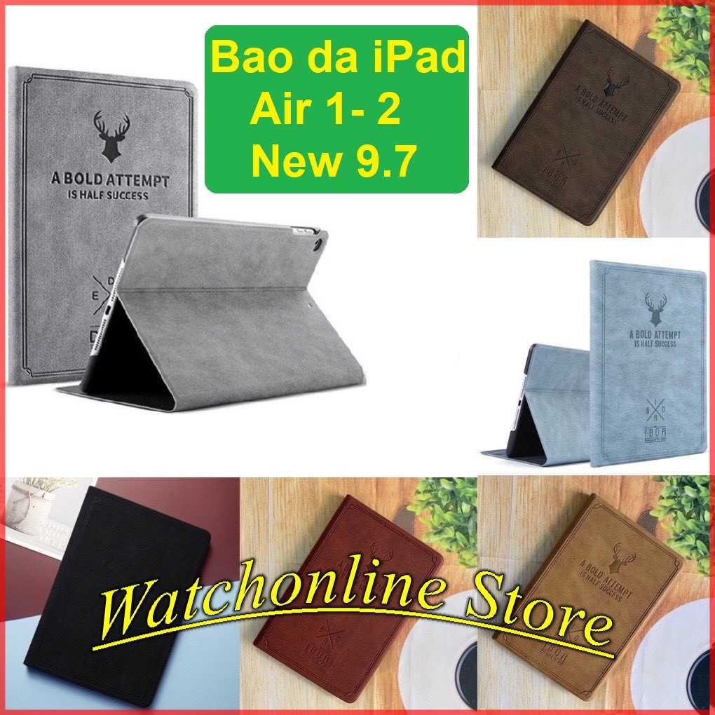 Bao da Ipad Air 1- 2 , ipad new 9.7 inch 2017-2018 họa tiết Hươu