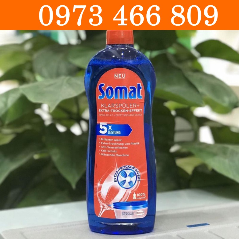 Combo Bột rửa bát Somat 1.2kg + muối làm mềm nước somat 1.2kg + nước làm bóng bát somat 750ml