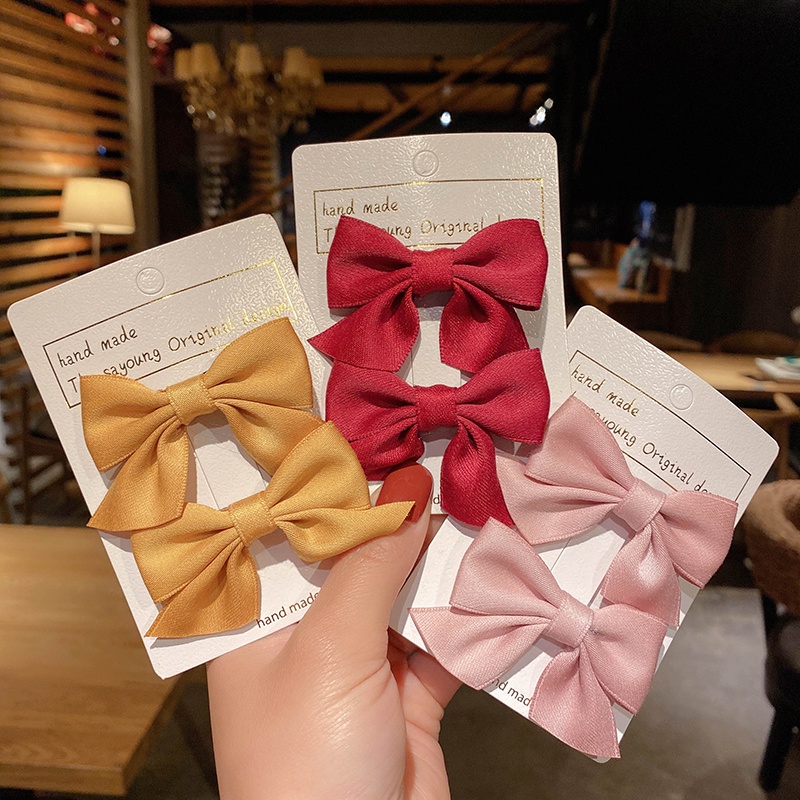 Set 2 Kẹp Tóc Nơ Xinh Xắn Dành Cho Bé Gái