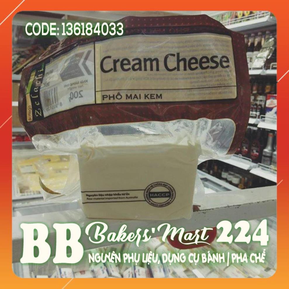 HỎA TỐC Phô mai kem Cream Cheese hiệu ZELACHI - Cục 200gr