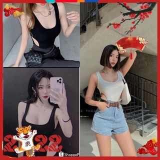 Áo Bodysuit Khoét Eo Hai Dây Xích