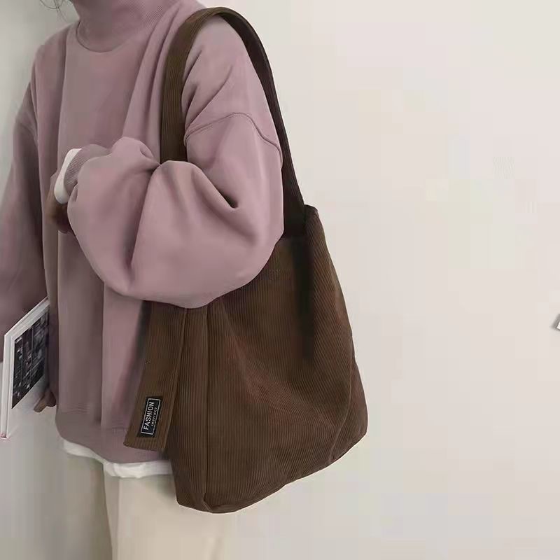 Túi Xách Canvas Đeo Vai Dung Tích Lớn Phong Cách Retro Mới Dễ Phối Đồ