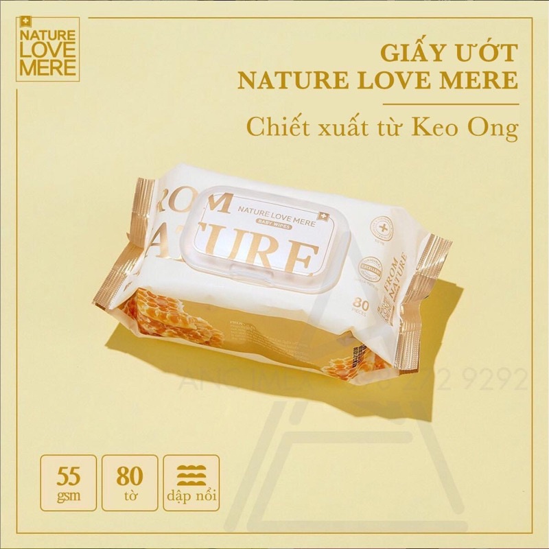 KHĂN GIẤY ƯỚT CAO CẤP NATURE LOVE MERE (BỊCH LỚN 70 TỜ)