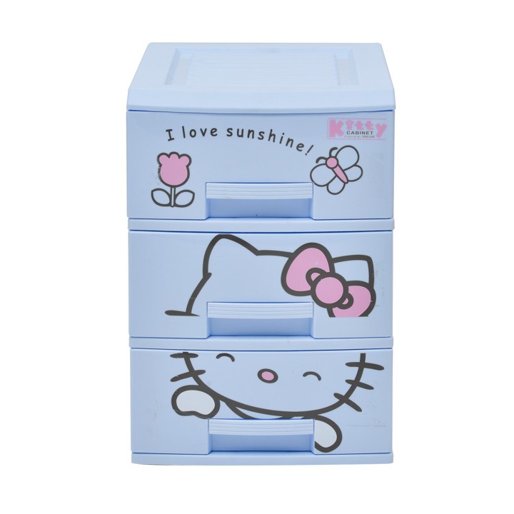 Tủ Nhựa SONG LONG 3 Tầng KITTY 26cm x 33cm x 38cm