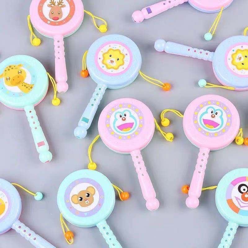 Đồ chơi trống lắc đáng yêu bằng nhựa nhiều màu sắc cho bé sơ sinh