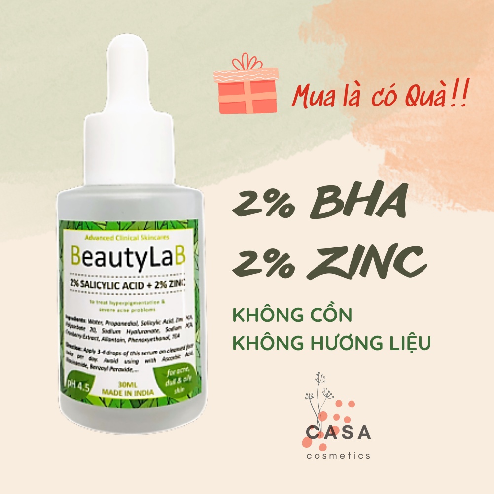 Serum CAO CẤP giảm thâm nám, kiềm dầu 2% BHA 2% Zinc