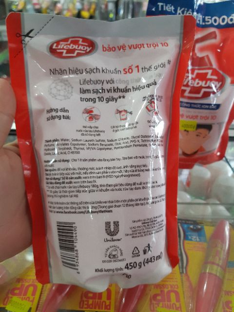 Nước rửa tay Lifebuoy túi 450g