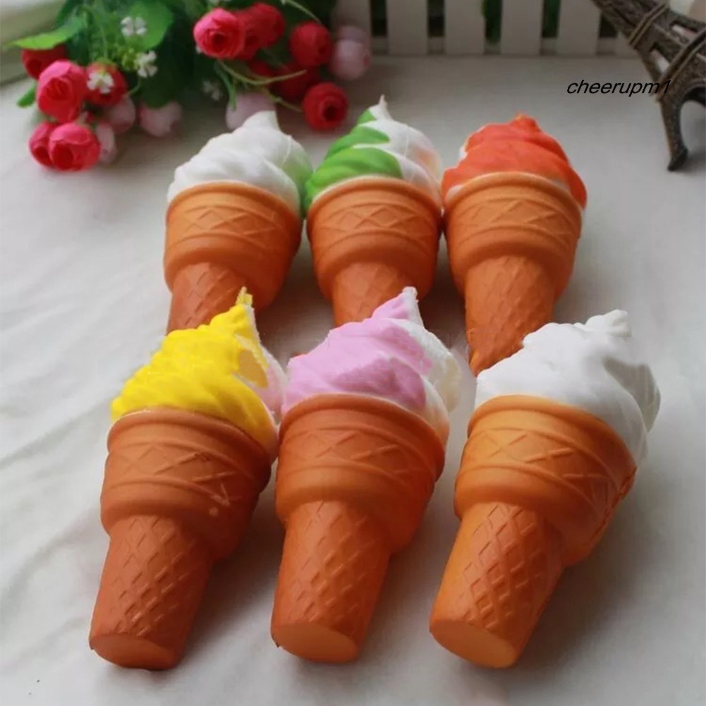 Đồ chơi squishy giảm căng thẳng hình kem ốc quế dễ thương cho bé 10cm
