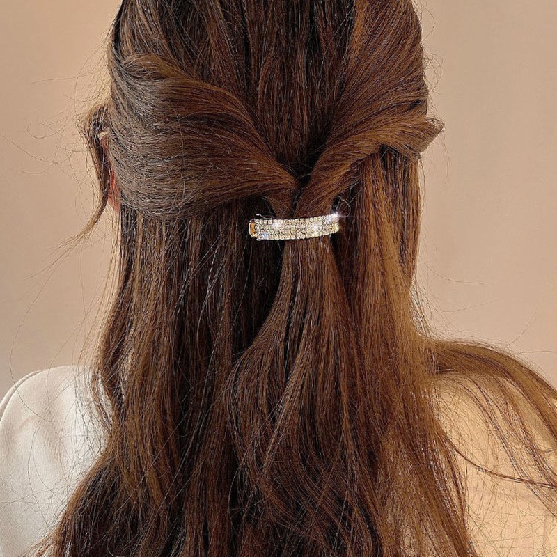 Giá Đỡ Kẹp Tóc Đuôi Ngựa Bằng Hợp Kim Đính Đá Lấp Lánh Cho Nữ