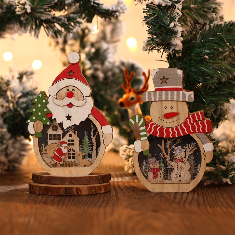 Đồ trang trí để bàn hình ông già Noel có đèn LED dễ thương bắt mắt