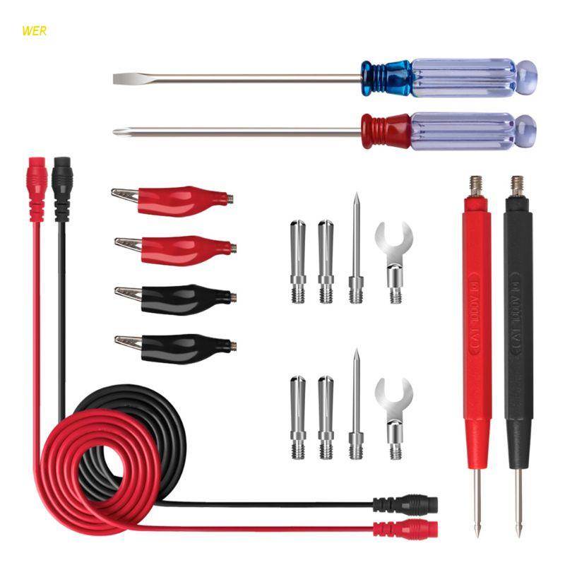 Bộ dụng cụ dò điện tử đầu đo vạn năng có kẹp cá sấu 18 trong 1