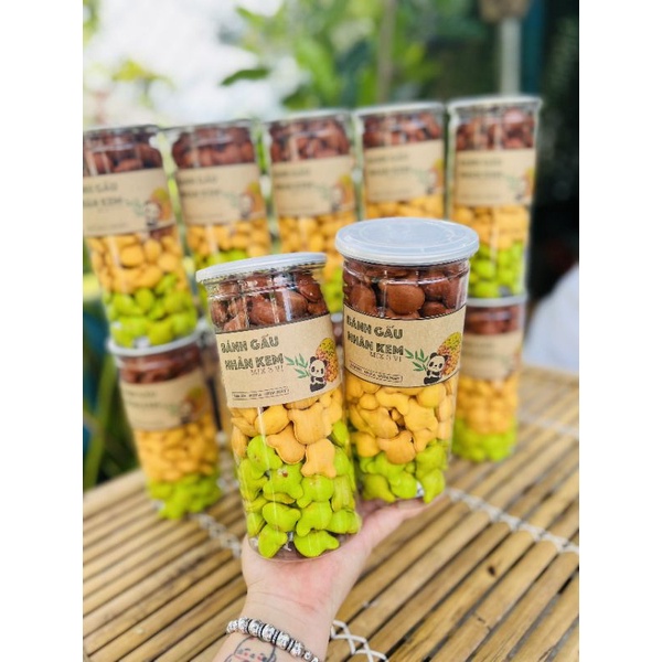 Bánh gấu nhân kem mix 3 vị 500g