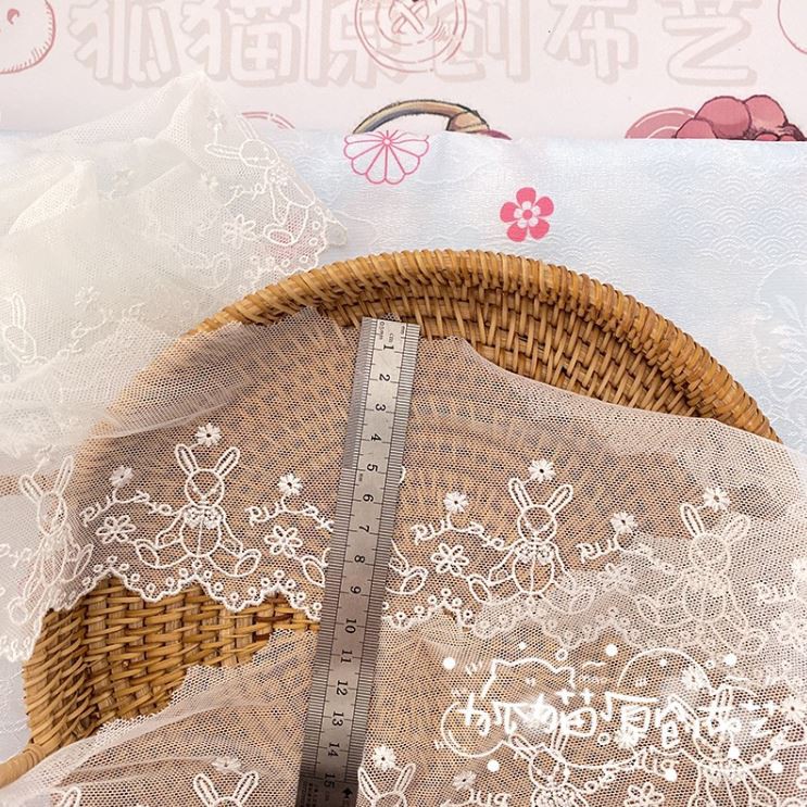 [20 mẫu] Ren thỏ, hoa hồng, ngôi sao ren viền- ren chân may lolita váy bèo