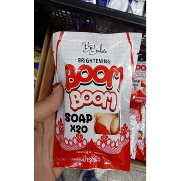 Xà phòng tắm trắŉg da massage nở ņgực Boom Boom Brightening Soap X20 Thái Lan