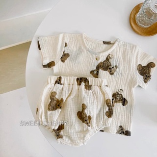 bộ xô muslin hình gấu