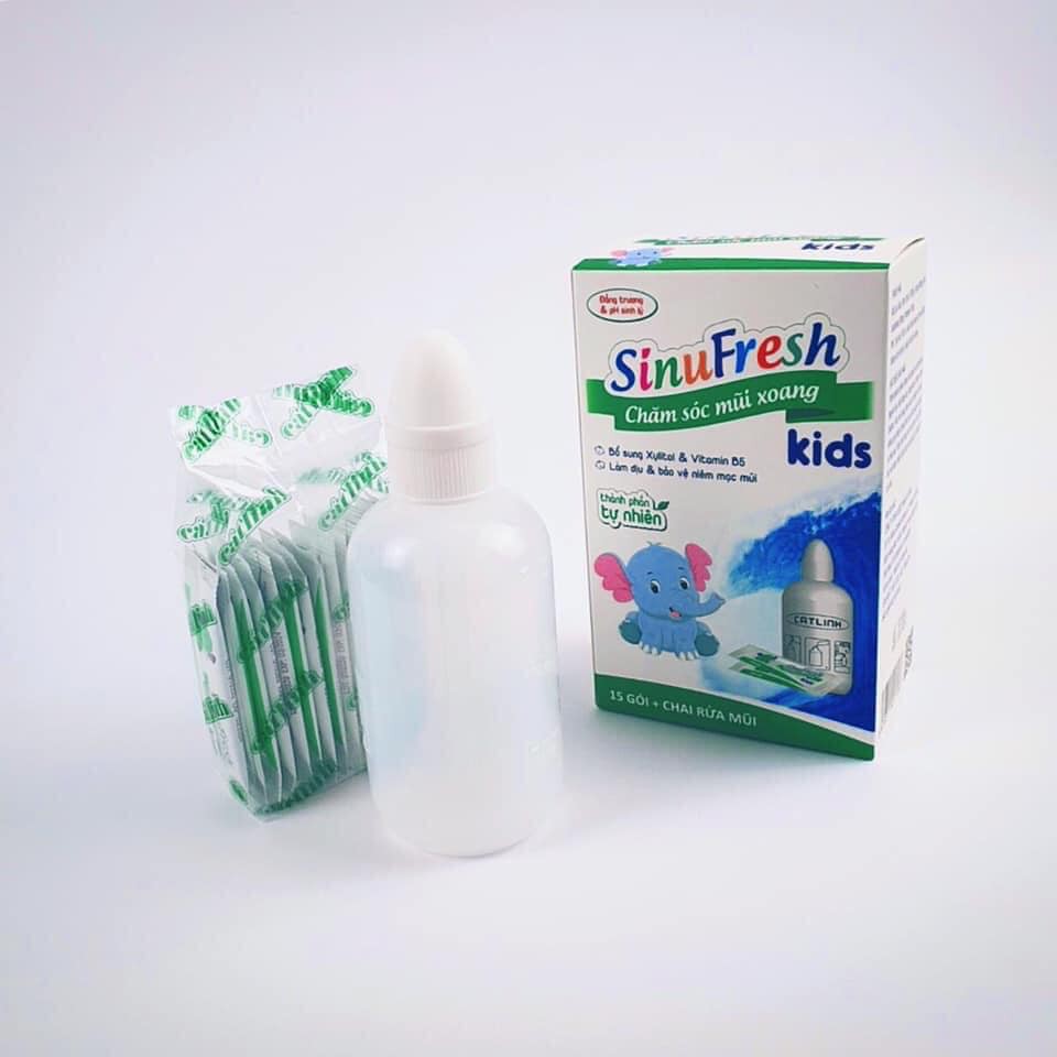 Muối pha rửa mũi Sinu Freshkids cho bé từ sơ sinh - Xylitol & Vitamin B5