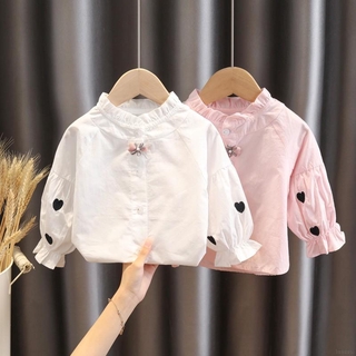 Áo Kiểu Hàn Quốc Tay Dài Thời Trang Mùa Thu Cho Bé Gái 1-6 Tuổi