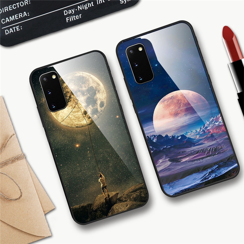 Ốp điện thoại mặt kính cường lực họa tiết chim hồng hạc hoa hồng dành cho Samsung Galaxy S20 Ultra A51 A71 S20 | BigBuy360 - bigbuy360.vn