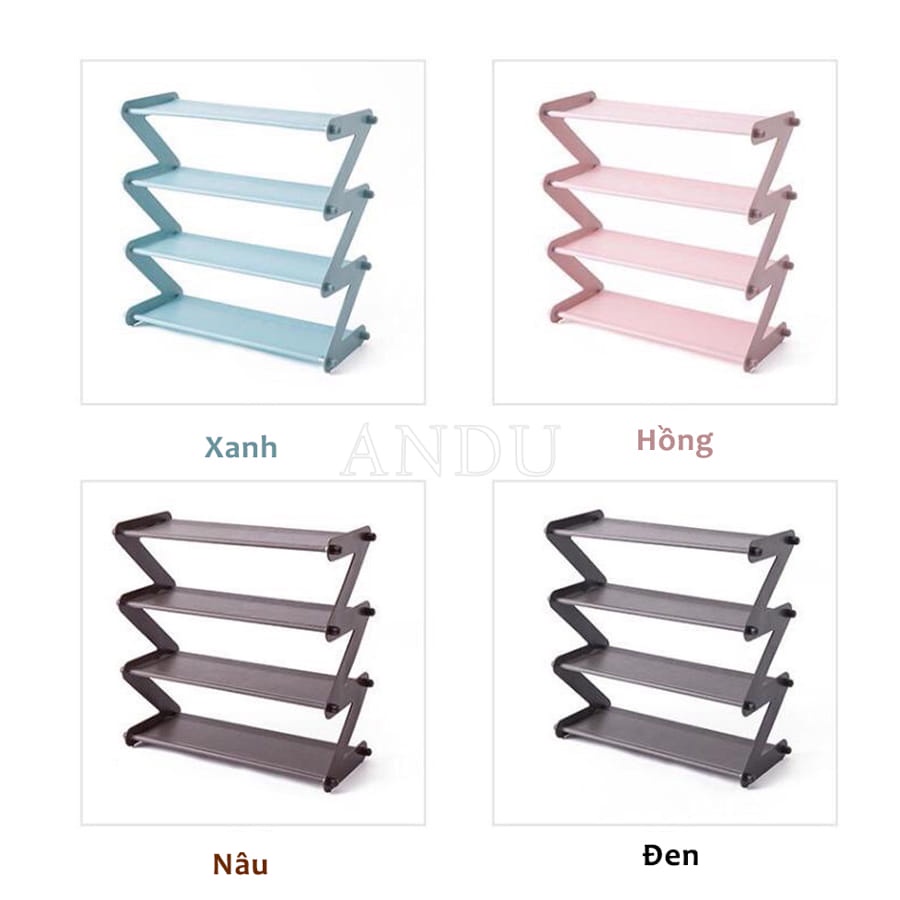 Kệ 4 Tầng Hình Chữ Z Để Sách Vỡ, Giày Dép, Vật Dụng Đa Năng Tiện Lợi Cho Gia Đình Bạn