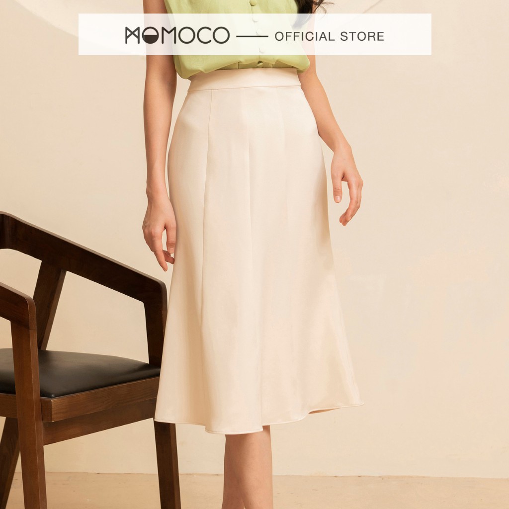 Chân Váy Dài Công Sở MOMOCO 7 Mảnh Xòe Dưới Chất Liệu Tuýt Si Xốp M2830