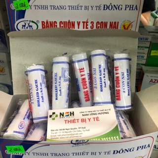 Combo 5 cuộn gạc y tế Gạc cuộn y tế Đông Pha 3 con Nai, Băng cuộn y tế gói 1 cuộn băng bó vết thương và chấn thương