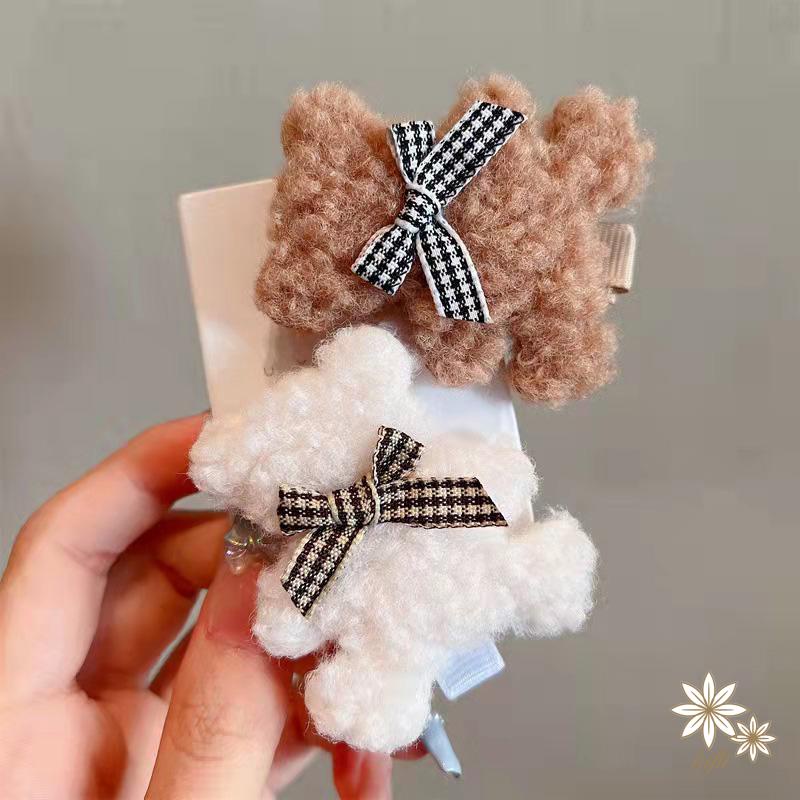 Kẹp Tóc Đính Gấu Bông Hoạt Hình Dễ Thương Thời Trang Mùa Thu Cho Bé Gái