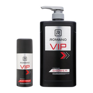 Combo Sữa tắm nước hoa cao cấp Romano Vip 650g + Xịt ngăn mùi toàn thân Romano VIP 150ml