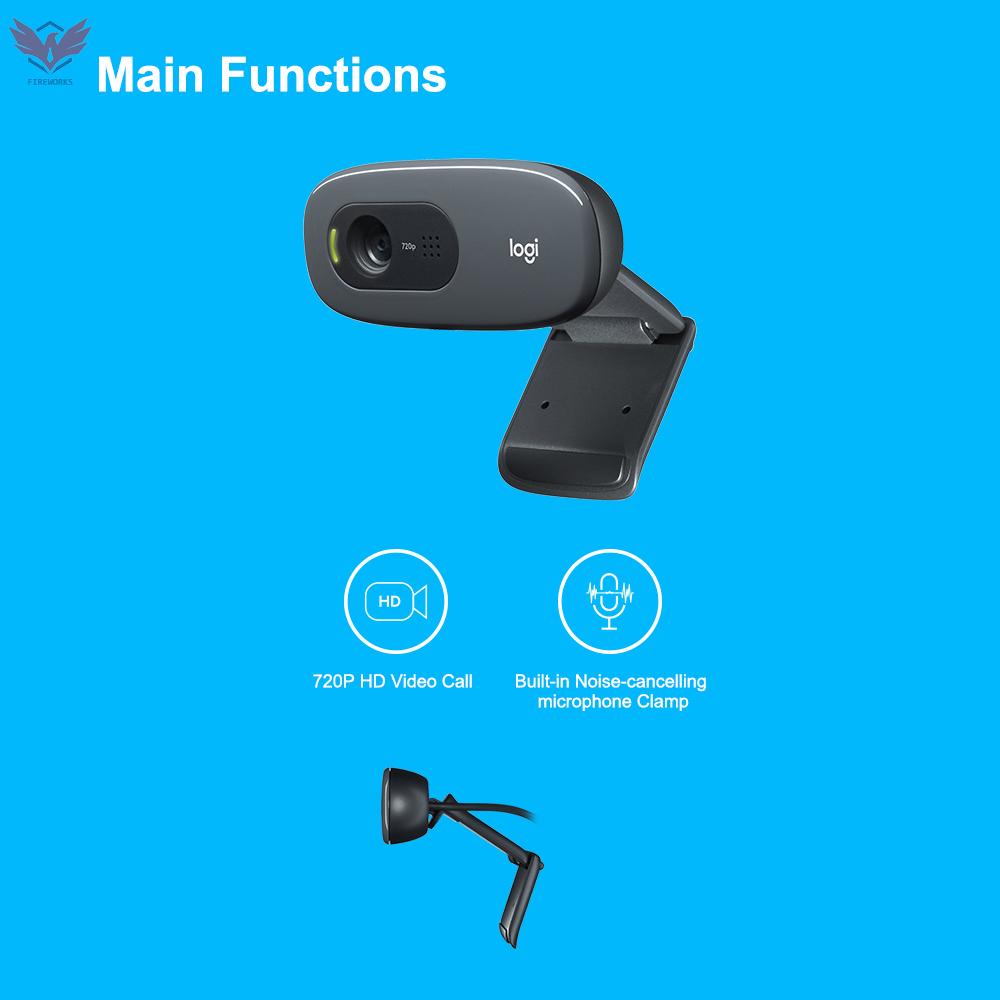 LOGITECH Webcam C270 Hd 720p Cao Cấp Cho Máy Tính