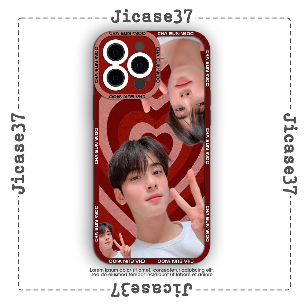 Ốp lưng iPhone Cạnh Vuông Samsung Xiaomi Oppo Jicase Cha Eun Woo Astro Kpop