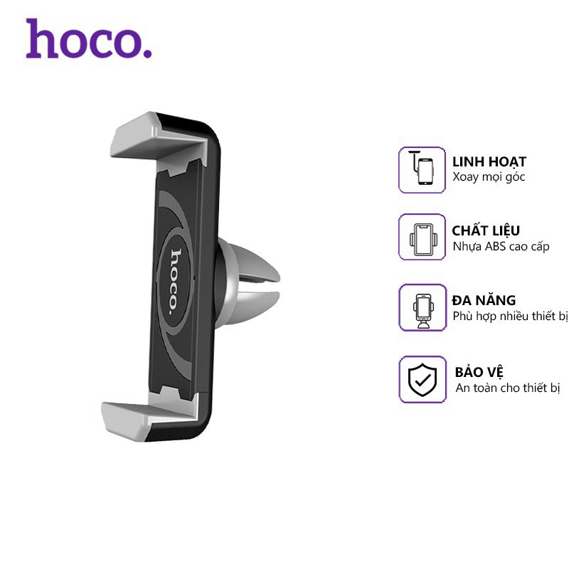 Giá đỡ - kẹp điện thoại trên ô tô xe hơi cao cấp hoco cph01 gắn cửa gió điều hòa - quang phụ kiện